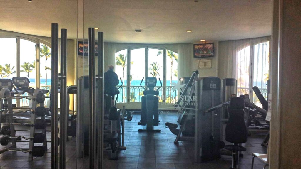 Fitness center and equipment with ocean views in the Iberostar Grand Bavaro