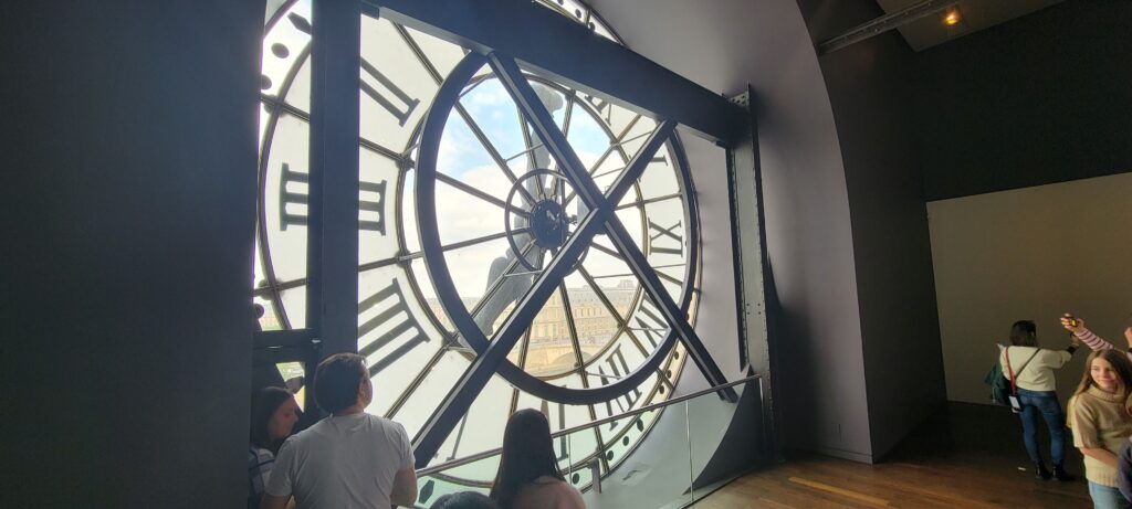 Very large, beautiful Musée d'Orsay clock with roman numbers.