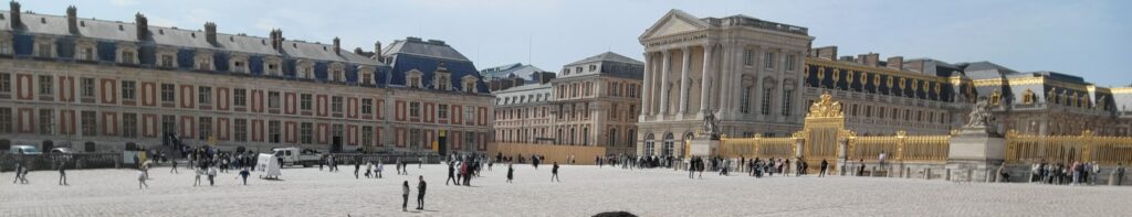 panoramic exterior view of Château de Versailles (Palace de Versailles), France