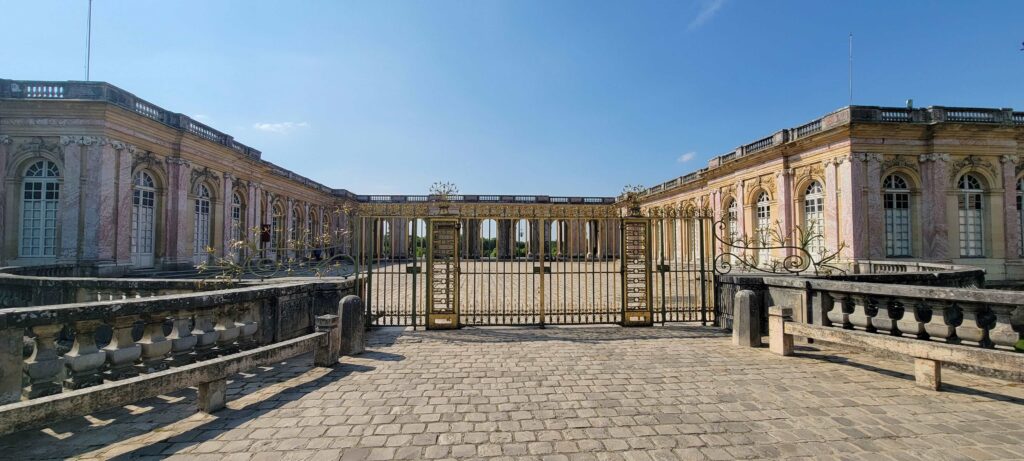 Exterior and gate of The Grand Trianon, Palace of Versailles.