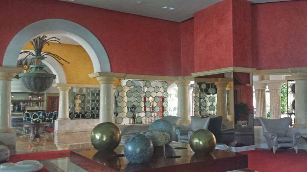 A lobby area in the Iberostar Grand Bavaro hotel