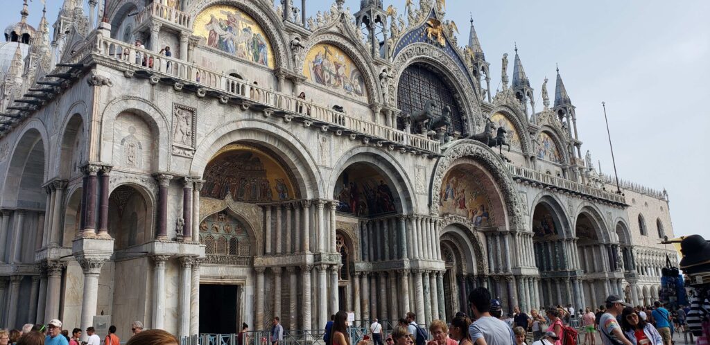 Grand exterior of Saint Mark's Basilica in Venice.