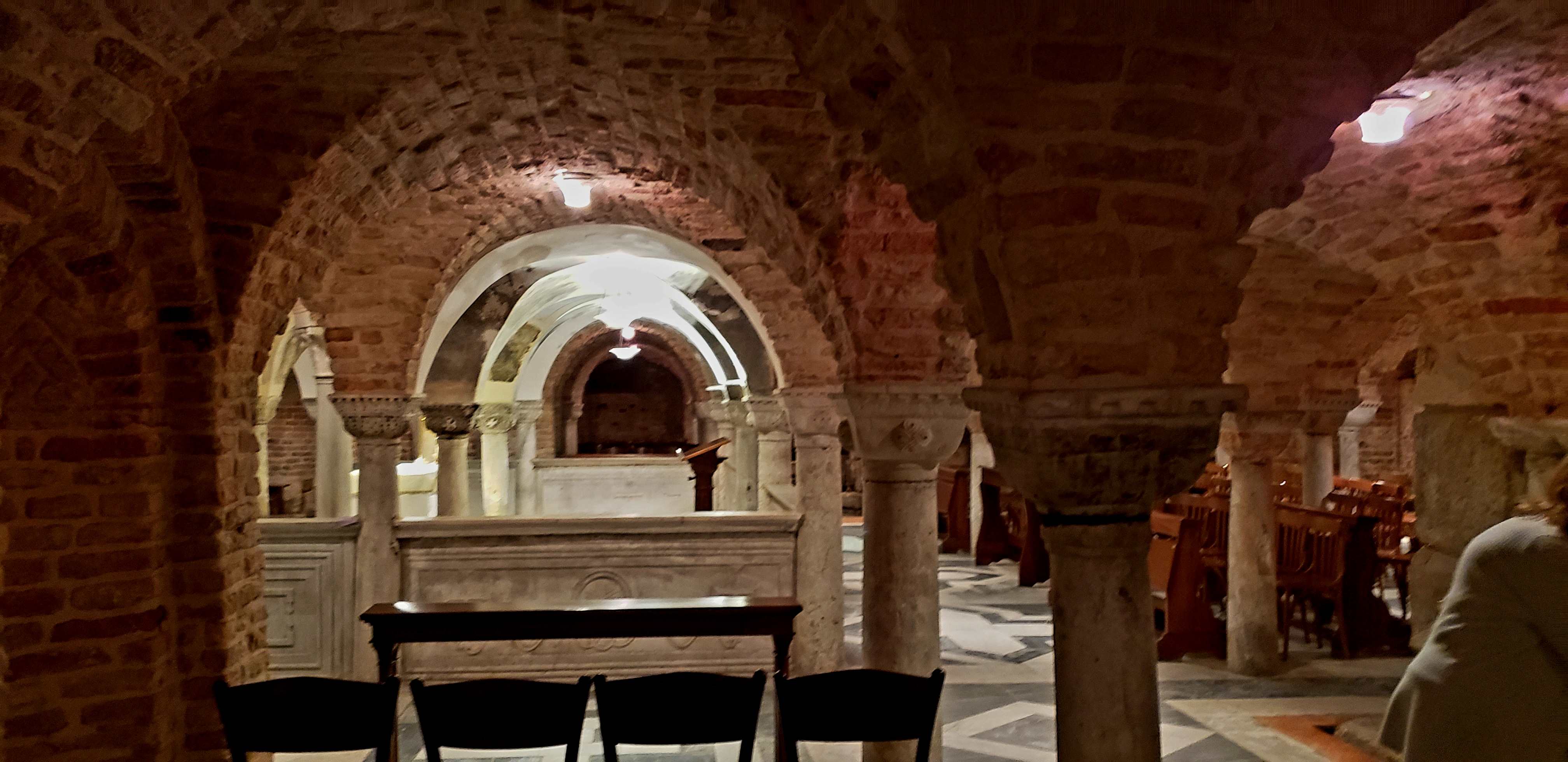 Under the church where the crypt is located seen during Saint Mark's Basilica tour.