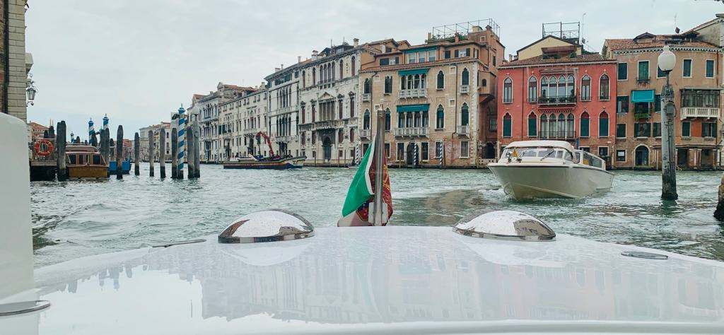 View of Venice from the private water taxi.