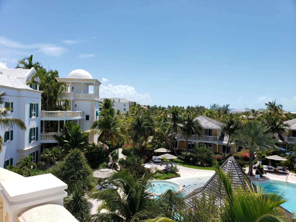 Elevated picture of Grace Bay resort during the day