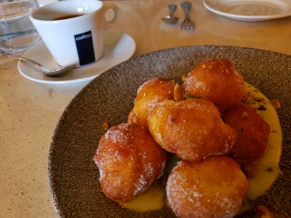 Close up of donut (holes) dessert.