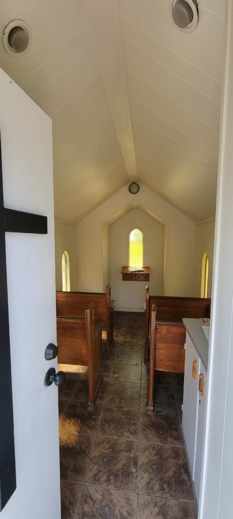 The interior of The Living Water Wayside Chapel in Niagara-on-the-Lake.