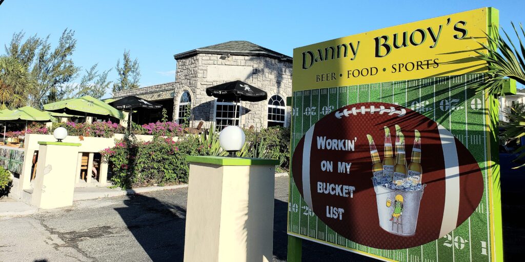 Exterior of Danny Buoy's Sports Bar in Grace Bay in Turks and Caicos.