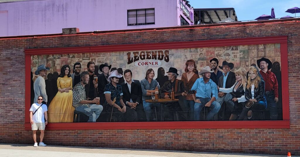 Legend's Corner mural in downtown Nashville.