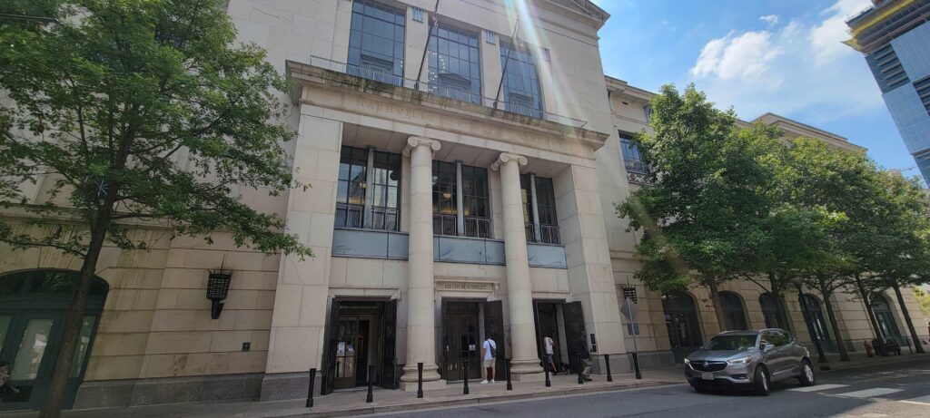 Exterior of Nashville Public Library, located downtown.