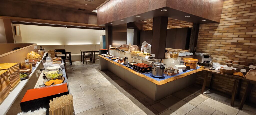 Breakfast buffet at Hotel The Celestine Kyoto Gion.